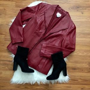 East 5th deep red Genuine Lether Jacket!